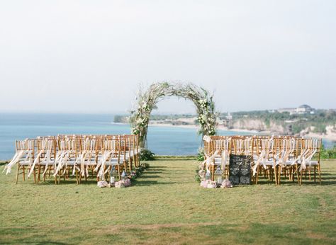 Romantic Cliff Top Wedding by the Sea in Bali: http://www.stylemepretty.com/2014/09/11/romantic-cliff-top-wedding-by-the-sea-in-bali/ | Photography: Jemma Keech - http://jemmakeech.com/ Archway Photography, Spring Ceremony, Wanaka Wedding, Montauk Wedding, Aisle Ideas, Ceremony Styling, Wedding Sides, Cliff Wedding, Tropical Weddings