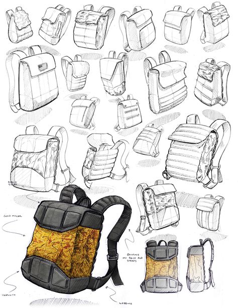 Apollo on Behance Backpack Drawing, Object Drawing, Industrial Design Sketch, Sketches Tutorial, Sketch Inspiration, Pop Design, Prop Design, Drawing Clothes, Design Lab