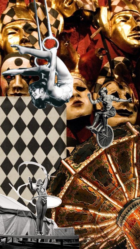 Old Circus Aesthetic, Dark Circus Aesthetic, Circus Moodboard, Circus Collage, Circus Core, 20s Aesthetic, Cirque Vintage, Circus Background, Dark Carnival