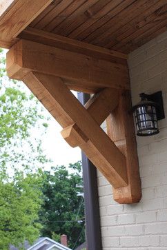 porch brackets Door Overhang, Timber Frame Porch, Timber Frame Joinery, Porch Brackets, Garage Pergola, Traditional Porch, Porch Roof, Front Porch Design, Door Awnings