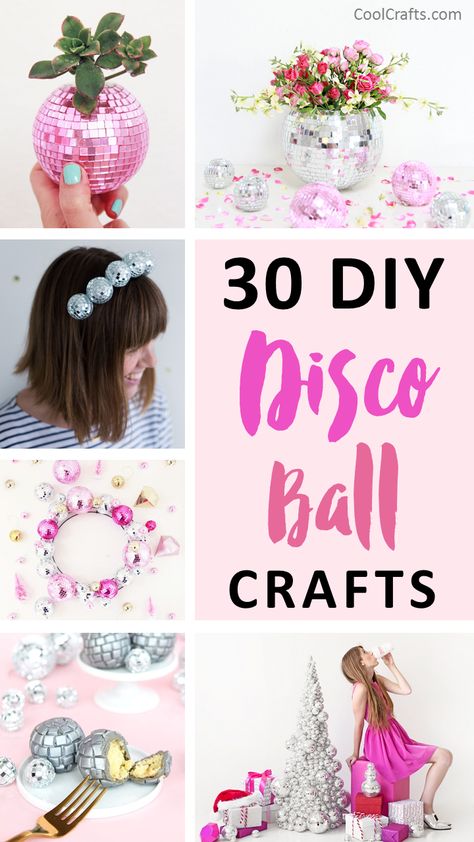 Get The Party Started With These 30 DIY Disco Ball Crafts. | Coolcrafts.com Disco Crafts, Coolest Crafts, Disco Theme Parties, Disco Boho, 70s Birthday, Diy Disco Ball, Decades Party, Disco Birthday, Party Tents