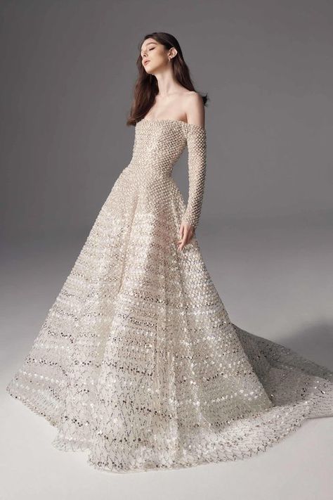 Look 10 — Nicole + Felicia Couture Nicole Felicia Couture, Nicole Felicia, Fairy Gown, Spring Summer 23, Royal Wedding Dress, Bridal Dresses Lace, Elegant Dresses Classy, Wedding Dresses Beaded, Groom Attire