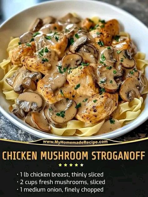 we support Paula Deen🍟🍗🍔🥣 | Chicken Mushroom Stroganoff | Facebook Chicken Mushroom Stroganoff, Mushroom Stroganoff Recipe, Chicken Mushroom Recipes, Chicken Stroganoff, Winter Meals, Chicken Crockpot Recipes Easy, Quick Chicken Recipes, Mushroom Stroganoff, Chicken Mushroom