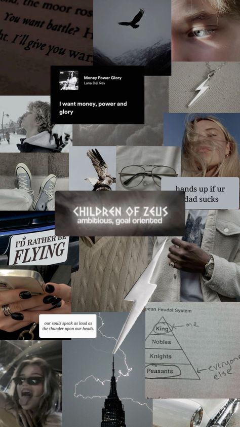 #percyjackson #percyjacksonaesthetic #zeus #zeuscabin #zeusaesthetic #cabin1 Zeus Children, Feudal System, Money Power Glory, Noble Knight, Percy Jackson, Lana Del Rey