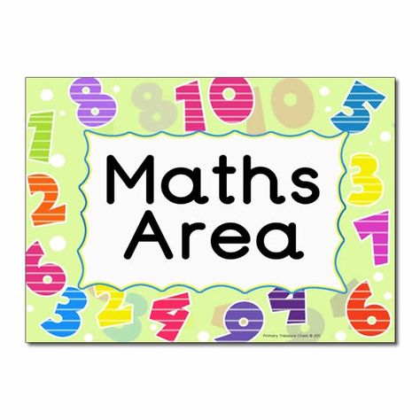 Maths Area Classroom Sign Classroom Areas, Early Years Classroom, Classroom Charts, Maths Area, Baby Cartoon Drawing, Literacy And Numeracy, Classroom Organisation, Classroom Signs, Education Information