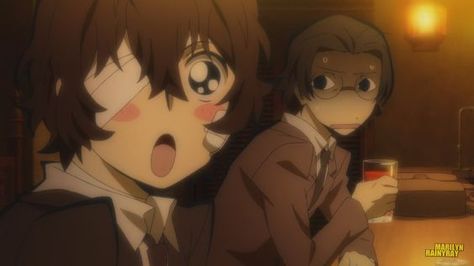 Bungou Stray Dogs || Ango and Dazai || Dazai looks so cute and Ango looks so worried XD The Garden Of Words, Dazai Bungou Stray Dogs, Anime Nerd, Nerd Girl, Dazai Osamu, Anime Screenshots, Bongou Stray Dogs, Stray Dogs Anime, Fan Fiction