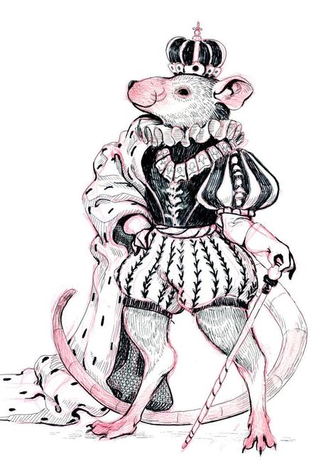 Mice Illustration, Rat Drawing, King Drawing, Rat King, Funny Rats, Mouse King, New Year Art, King Tattoos, Nutcracker Ballet