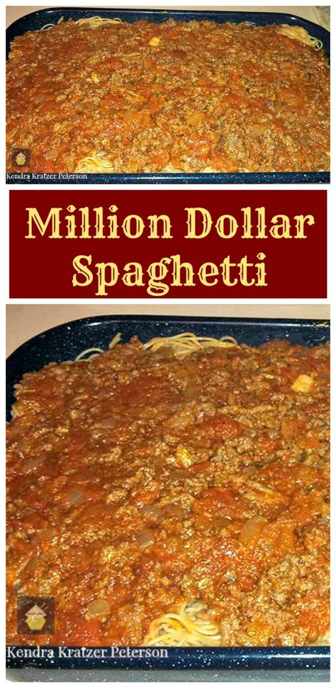 Million Dollar Spaghetti Easy recipe and always a hit with the family! | Lovefoodies.com Spaghetti Easy Recipe, Spaghetti Easy, Homestyle Cooking, Bd Ideas, Million Dollar Spaghetti, Group Food, Italian Foods, Quick Dinners, Pasta Dinners