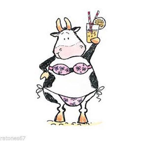 New Penny Black CHEERS Wood Rubber Stamp Cow Drink Bikini Summer Fun Happy Pool #PennyBlack #WoodMountedRubberStamp Cow Drawing, Penny Black Stamps, Cow Pictures, Cartoon Cow, Cows Funny, Cow Art, The Cow, Pet Rocks, A Cow