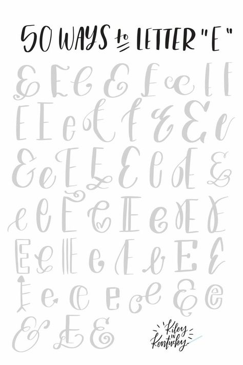 Letter E 50 Ways To Letter E, Brush Letters, Brush Lettering Practice, Alfabet Letters, Hand Lettering Fonts, Hand Lettering Alphabet, Creative Lettering, Calligraphy Alphabet, Doodle Lettering