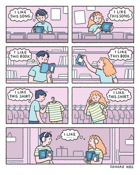 Sundae Kids, Romantic Comics, Comic Book Template, Short Comic, Comic Book Drawing, Story Drawing, Love Cartoon Couple, Cute Couple Comics, Comic Book Art Style