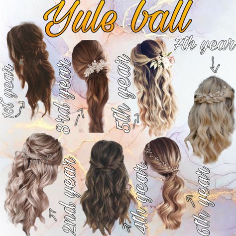 Yule Ball Hair, Yule Ball Hairstyles, Yule Ball, Ball Hairstyles, Hogwarts Houses, Weeding, Yule, Hogwarts, Harry Potter