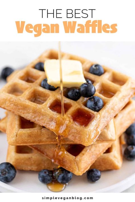 Waffle Recipe Vegan, Vegan Waffle Recipe Easy, Vegan Waffle Recipe, Brunch At Home, Vegan Waffles, Waffles Easy, Crispy Waffle, Vegan Blog, Homemade Waffles