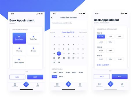 Free Booking Appointment UI Kit XD - Xd File Form Ui Design, Form Design Web, Form Ui, Event App, App Design Layout, Medical App, Appointment Calendar, Web Design Tools, Calendar App