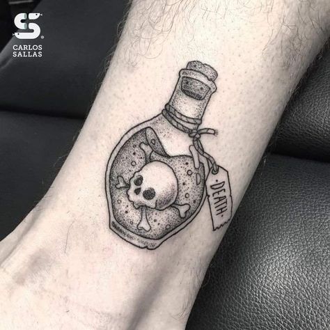 Bottle Of Poison, Aria Pll, Croatia Art, Japanese Flower Tattoo, Octopus Tattoo Design, Grunge Tattoo, Ankle Tattoos For Women, Bottle Tattoo, Bottle Drawing