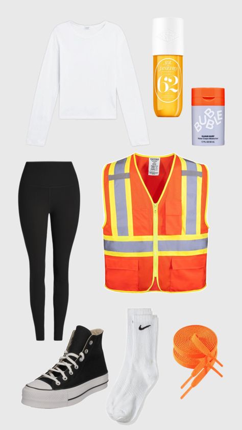 preppy, cute, i made Neon Construction Worker, Construction Worker, Neon