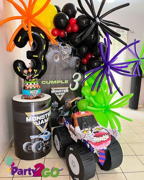 Monster Jam Birthday Party Ideas, Bday Party Boy, Monster Jam Birthday Party, Monster Jam Birthday, Monster Jam Party, Party Boy, Monster Jam, Boy Party, How To Decorate