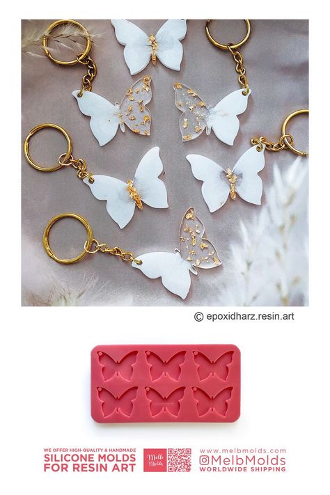 Resin Keychain Diy, Christian Business Ideas, Diy Resin Casting, Silicone Molds For Resin, ميدالية مفاتيح, Butterfly Resin, Bling Makeup, Molds For Resin, Keychain Resin