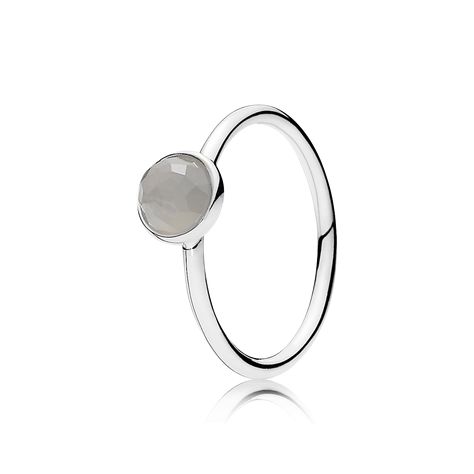 PANDORA | June Droplet, Grey Moonstone Pandora Birthstone Rings, Sterling Silver Birthstone Ring, Pandora Jewelry Box, Rings Pandora, Pandora Jewelry Charms, Grey Moonstone, 17 December, Charms Pandora, Bracelet Pandora