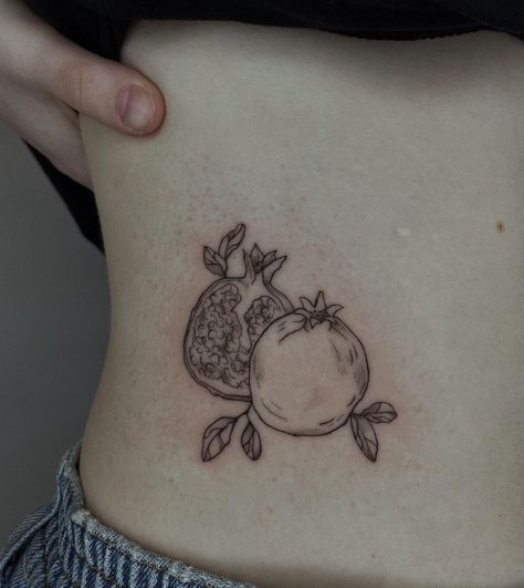 Pomegranate Tattoo Design, Pomegranate Branch Tattoo, Pomegranate Tattoo, Branch Tattoo, Anime Tattoo, Anime Tattoos, Heart Tattoo, A Tattoo, Dreamcatcher Tattoo