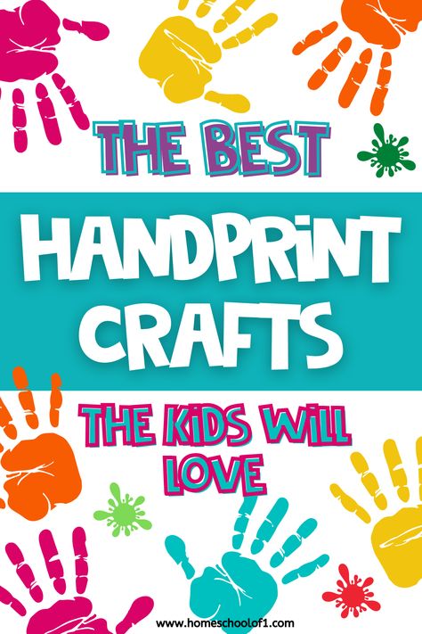 Crafts Using Handprints, Hand Prints Crafts For Kids, Hand And Foot Print Art For Kids, Toddler Handprint Crafts, Kid Handprint Art, Handprint Painting Ideas, Hand Print Painting Ideas, Kids Handprint Crafts, Hand Print Crafts For Kids