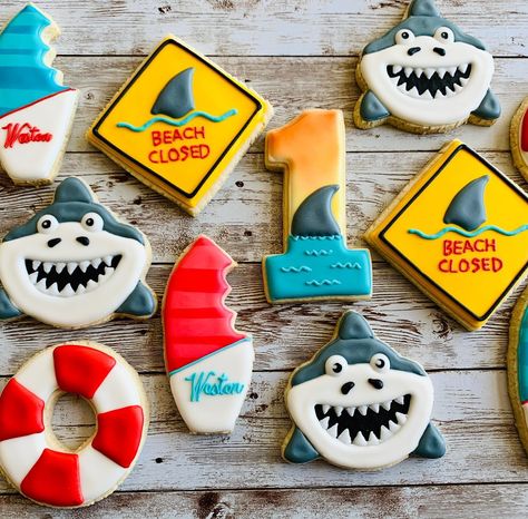 It’s Shark 🦈 Week! #sharkweek #sharkcookies #birthdaycookies #ohdoughamazingcookies #decoratedcookies Shark Cookies, Animal Cookies, Shark Week, July 7, Birthday Cookies, Favorite Cookies, Decorated Cookies, Cookie Decorating, Birthday Ideas