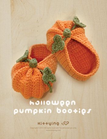 Halloween Pumpkins Baby Booties Crochet PATTERN  by meinuxing, $7.80 Baby Booties Crochet Pattern, Crocheted Baby Booties, Crochet Pour Halloween, Tiny Crochet, Pumpkin Outfit, Confection Au Crochet, Baby Booties Pattern, Pumpkin Costume, Outfit Halloween