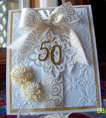 I needed a 50th wedding anniversary card for this weekend so I cased this card:  http://www.splitcoaststampers.com/gallery/photo/2017947. Wedding Anniversary Card Ideas, Anniversary Card Ideas, Golden Wedding Anniversary Card, 50th Anniversary Cards, 50 Anniversary, Anniversary Cards Handmade, 50 Wedding Anniversary Gifts, Cool Birthday Cards, 50th Anniversary Gifts