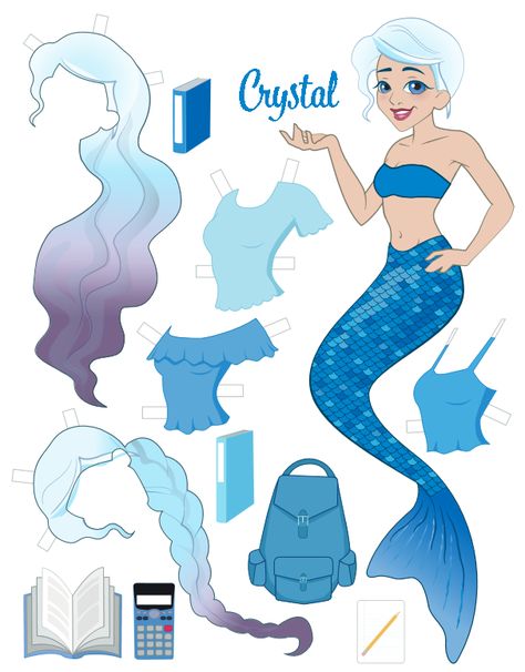 Mermaid Paper Dolls Printable, 3d Paper Houses, Mermaid Printables, Paper Doll Costume, Paper Doll Craft, Princess Paper Dolls, Spiderman Cartoon, Barbie Paper Dolls, Barbie Food