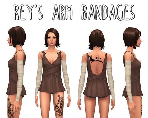 Rey's Arm Bandages (from Star Wars: The Force Awakens) Arm Bandages, Sims Accessories, Sims Medieval, Sims 4 Studio, Play Sims, Star Wars The Force Awakens, Sims Four, Sims 4 Update, The Force Awakens