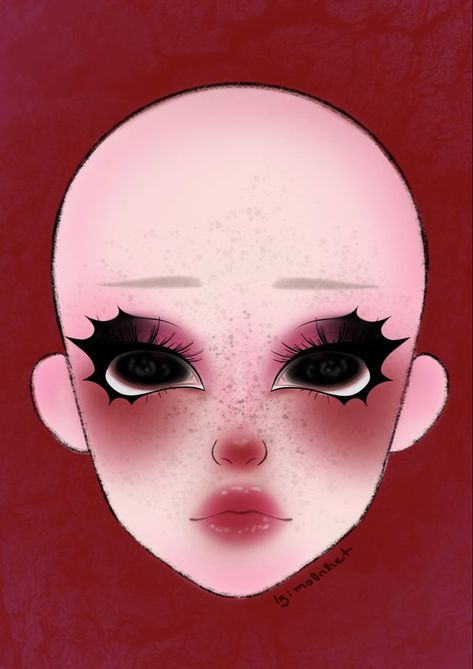 creepy cute Draw Wallpaper Aesthetic, Halloween Face Charts Makeup Ideas, Makeup Looks Drawing, Makeup Ideas Drawing, Draw Wallpaper, Draculaura Makeup, Goddess Beauty, Vampire Bride, Punk Makeup