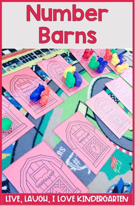 Farm Unit Preschool, Number Recognition Preschool, Farm Math, Farm Activities Preschool, Barn Crafts, Counting Mats, Farm Animals Activities, Preschool Craft Activities, Counting Activities Preschool