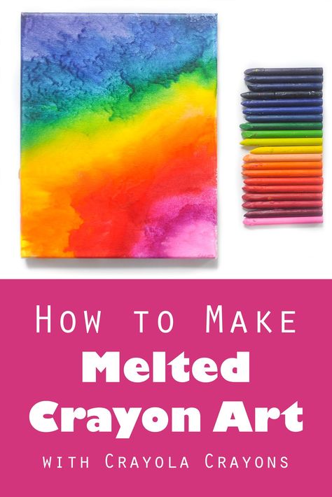 How to Make Melted Crayon Art | Jenny's Crayon Collection Melting Crayons Art, Crayon Wax Art, Crayon Art Melted Diy, Old Crayon Crafts, Crayon Projects, Crayon Melting Art, Crayon Art Tutorials, Melted Crayon Art Ideas, Wax Crayon Art