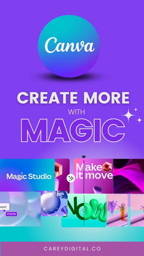 Ready to step into the future of design and better content creation? Explore the wonders of AI-powered tools with Canva's latest release, The Magic Studio, and get ready to be blown away by powerful, easy-to-use, groundbreaking tools. Whether you're a newbie or a seasoned Canva user, this comprehensive tutorial is your ticket to mastering all the magic Canva now offers. Packed with insider tips and tricks, you'll craft jaw-dropping designs in no time. Ready to elevate your creativity? Canva Tutorials, Craft Eyes, Canva Tips, Canva Tutorial, Into The Future, Visual Content, Social Media Tips, Your Message, Business Growth