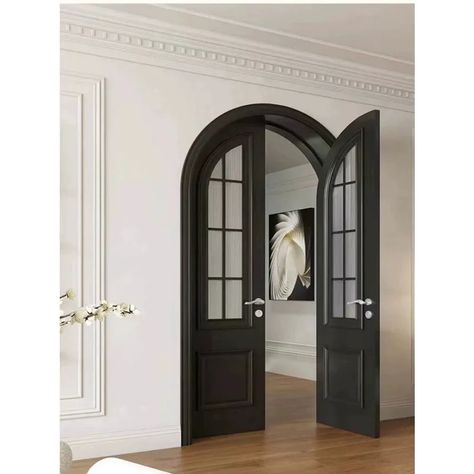 1137.53US $ |Arc arched door, solid wood paint door, cream air bathroom door, opposite door, bedroom door, French double door, composite door| |   - AliExpress Arched French Doors Interior, Arched French Doors, Front Door Inside, Paint Door, French Double Doors, Door Bedroom, Double Front Doors, Arched Doors, Bathroom Door