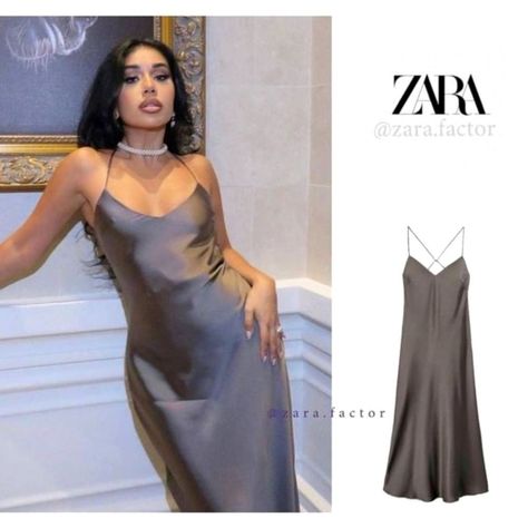 Grey Satin Dress, Long Denim Dress, Zara Maxi Dress, Long Striped Dress, Gold Maxi Dress, Long Knitted Dress, Spaghetti Strap Maxi Dress, Satin Lingerie, Open Back Dress