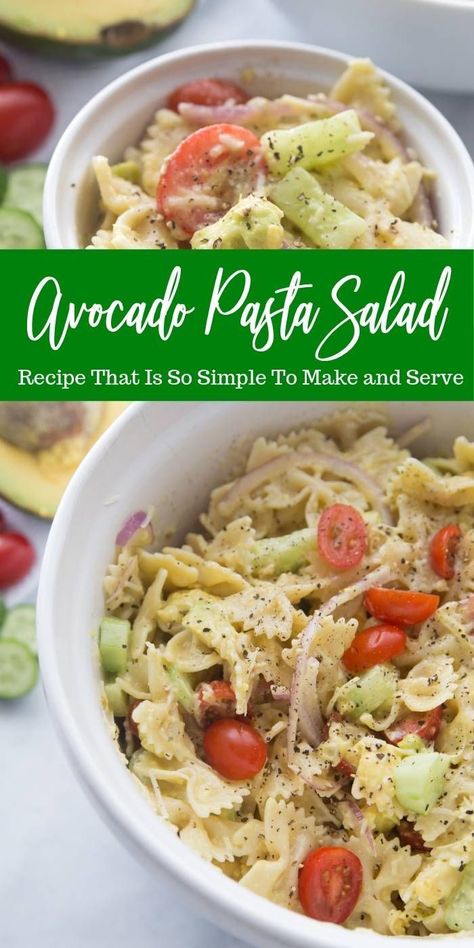 This is the best pasta salad recipe to make. Avocado pasta salad is made with fresh produce for a tasty summer side dish. #fresh #pasta #tomato #avocado #recipe #summersidedish #summerrecipe #coldsalad Recipe With Italian Dressing, Best Pasta Salad Recipe, Avocado Recipes Pasta, The Best Pasta Salad, Pasta Tomato, Avocado Pasta Salad, Avocado Recipe, Spinach Salad Recipes, Tomato Avocado