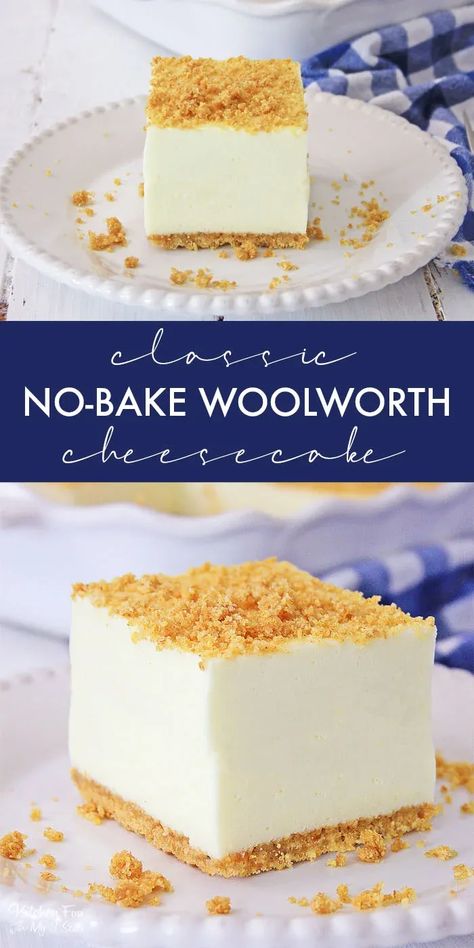 No-Bake Classic Woolworth Cheesecake is a no-bake classic dessert with a graham cracker crust and yummy lemon flavor. There is good reason for this dessert to be so famous! Woolworths Famous Icebox Cheesecake, Woolworths Recipes, Woolworth Cheesecake Recipe, Woolworth Cheesecake, Beautiful Baking, Lemon Blueberry Cheesecake, Yummy Cheesecake, Fantastic Recipes, Oatmeal Cream Pies