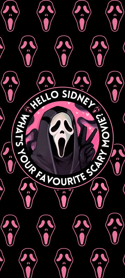 Ghostface Design, Ghostface Wallpaper Aesthetic, Sidney Scream, Pink Ghostface, Ghost Face Wallpaper Aesthetic, Halloween Wallpaper Iphone Backgrounds, Halloween Wallpaper Backgrounds, Halloween Wallpaper Cute, Scary Wallpaper