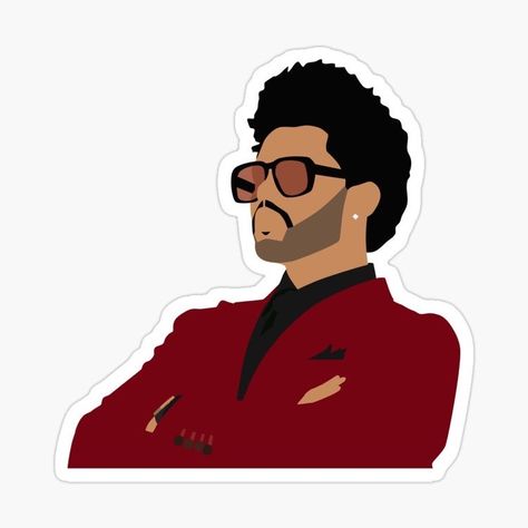 The Weeknd Icons, Weeknd Stickers, Weeknd Icon, The Weeknd Drawing, Weekend Stickers, Jacket Sticker, Drawing Mini, Drake Art, The Weeknd Poster