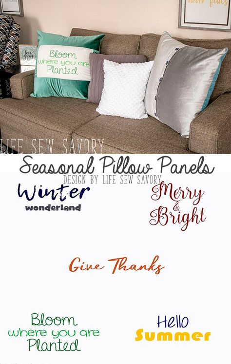 pre-printed fabric panels for season throw pillows and easy home ecor Pillow Panels, Seasonal Pillows, Tote Bag Pattern Free, Diy Pillow, Beginner Sewing Projects Easy, Pillow Fabric, Sew In, Easy Sewing Projects, Sewing Projects For Beginners