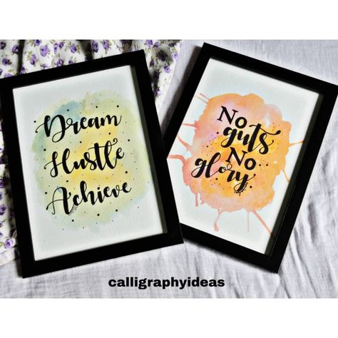 Canvas Art Quotes Wall Decor, Photo Frames With Quotes, Calligraphy Frames, Diy Framed Wall Art, Calligraphy Art Quotes, Quotes Lettering, Abstract Calligraphy, Calligraphy Letters Alphabet, English Calligraphy