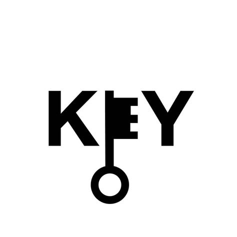 #verbicon key by AzAd RaWaT Key Typography, Key Alves, Clever Illustration, Food Logos, Shadow Logo, Typography Logo Inspiration, Letter Fonts, Indian Skull, Logo Minimal