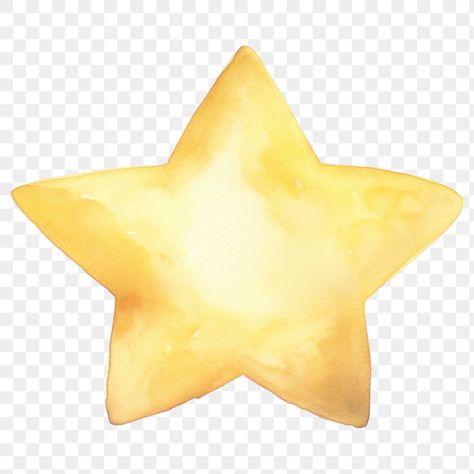 Yellow Stars Aesthetic, Yellow Star Png, Starfish Watercolor, Star Watercolor, Aesthetic Pngs, Watercolor Stars, Png Star, Star Png, Transparent Watercolor