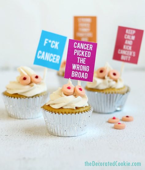 Mastectomy Party, Fondant Cupcakes, Pink Parties, Diy Party, Sprinkles, Fondant, Health And Wellness, Pink