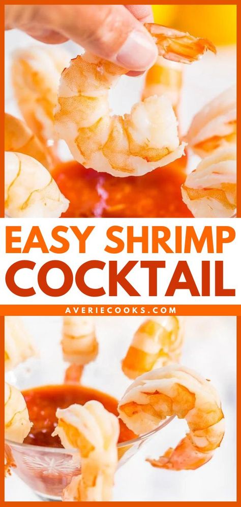 Easy Shrimp Cocktail, appetizer recipes, party food Homemade Shrimp Cocktail, Easy Shrimp Cocktail, 4th Of July Party Food, Shrimp Cocktail Recipe, Healthy Seafood Dishes, Cocktail Shrimp, Cocktail Shrimp Recipes, Seafood Entrees, Easy Cocktail