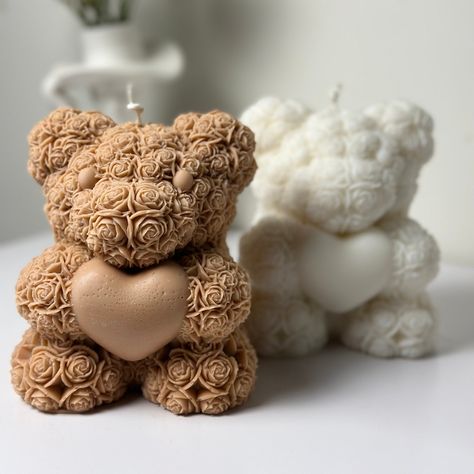 Embrace the enchanting allure of the Rose Teddy Bear Candle, a whimsical creation that merges the timeless elegance of roses with the cuddly charm of a teddy bear. Handcrafted with meticulous attention to detail, this exquisite candle exudes both grace and playfulness. Nestled within the embrace of the rose, a sweet teddy bear emerges, its fuzzy silhouette evoking a sense of nostalgia and warmth. With its endearing expression and gentle demeanor, the teddy bear adds a touch of whimsy to the arra Teddy Bear Candle, Bear Candle, Teddy Bear Party, Baby Shower Candles, Remove Wax, Heart Candle, Candle Wedding Favors, Bear Party, Candle Favors