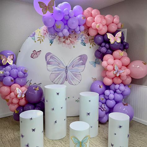 Birthday Ballon Decorations, Purple Birthday Party Decorations, Diy Butterfly Decorations, Butterfly Birthday Party Decorations, Butterfly Themed Birthday Party, Butterfly Party Decorations, Butterfly Baby Shower Theme, Birthday Room Decorations, Baby Birthday Decorations