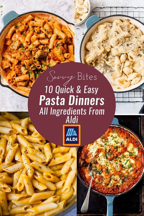 10 quick and easy pasta recipes that use only ingredients from Aldi. Perfect for cheap and easy meal planning, or as a quick weeknight dinner. Aldi recipe, aldi meal plan, aldi shopping list. Aldi Lasagna Recipe, Aldi Dinner Recipe, Aldi Recipes Dinners Simple, Aldi Pasta Recipe, Easy Aldi Dinners, Aldi Recipes Dinners, Dinner Ideas Aldi, Aldi Dinner Recipes, Aldi Dinners