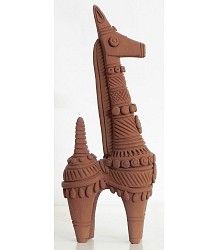 Terracotta Horse from Bankura in West Bengal Bankura Horse, Terracotta Architecture, Terracotta Horse, Terracotta Jewellery Making, Terracotta Art, Horses Art, Indian Handicrafts, Indian Pottery, Ceramic Wall Decor